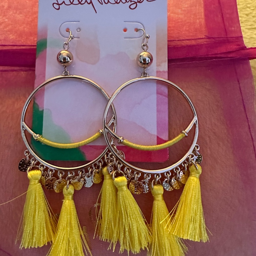 Lilly Pulitzer Bright Yellow Tassel Earrings